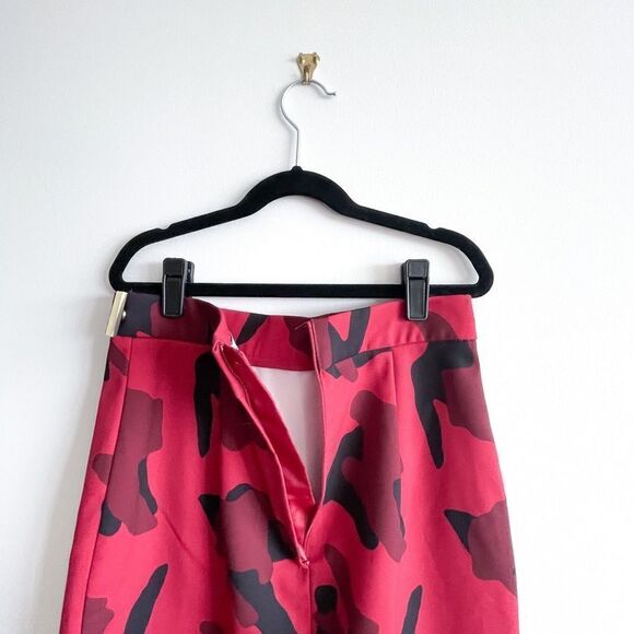 H&M Kilt Skirt Wrap Around Red Black Camo Side Buckle Women's 6 - Picture 4 of 10
